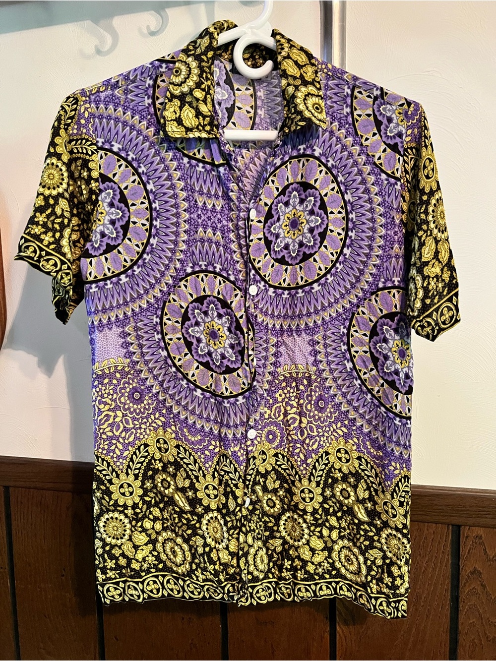 Earthbound Trading co. size S Boho Mandala Rayon button up shirt.